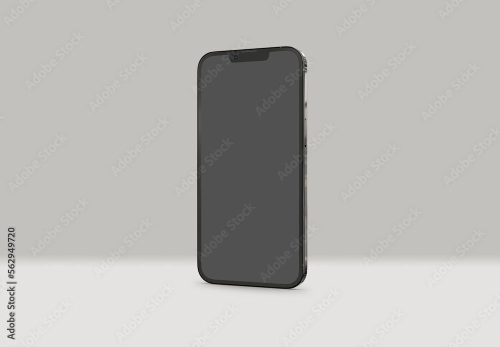Poster paris - france - april 28, 2022: newly released apple smartphone, iphone 13 pro max graphite color r