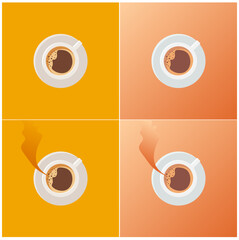 A cup of coffee that holds the smoke and does not smoke.