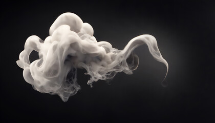 White smoke on a black background, generative ai