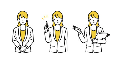 ビジネスパーソンの上半身イラスト