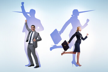 Lier concept with business people and nose