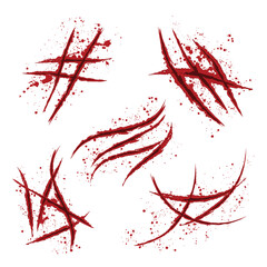 Red claw blood wounds white