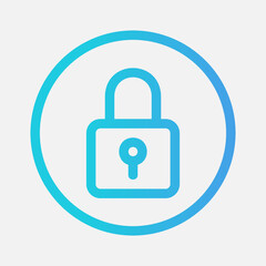 Padlock icon in gradient style about essentials, use for website mobile app presentation