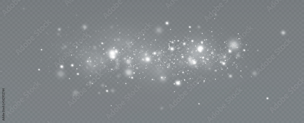 Poster light effect with glitter particles.christmas dust.white sparks shine with special light.