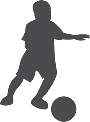 Fototapeta na wymiar football player kid silhouette PNG 2023011919