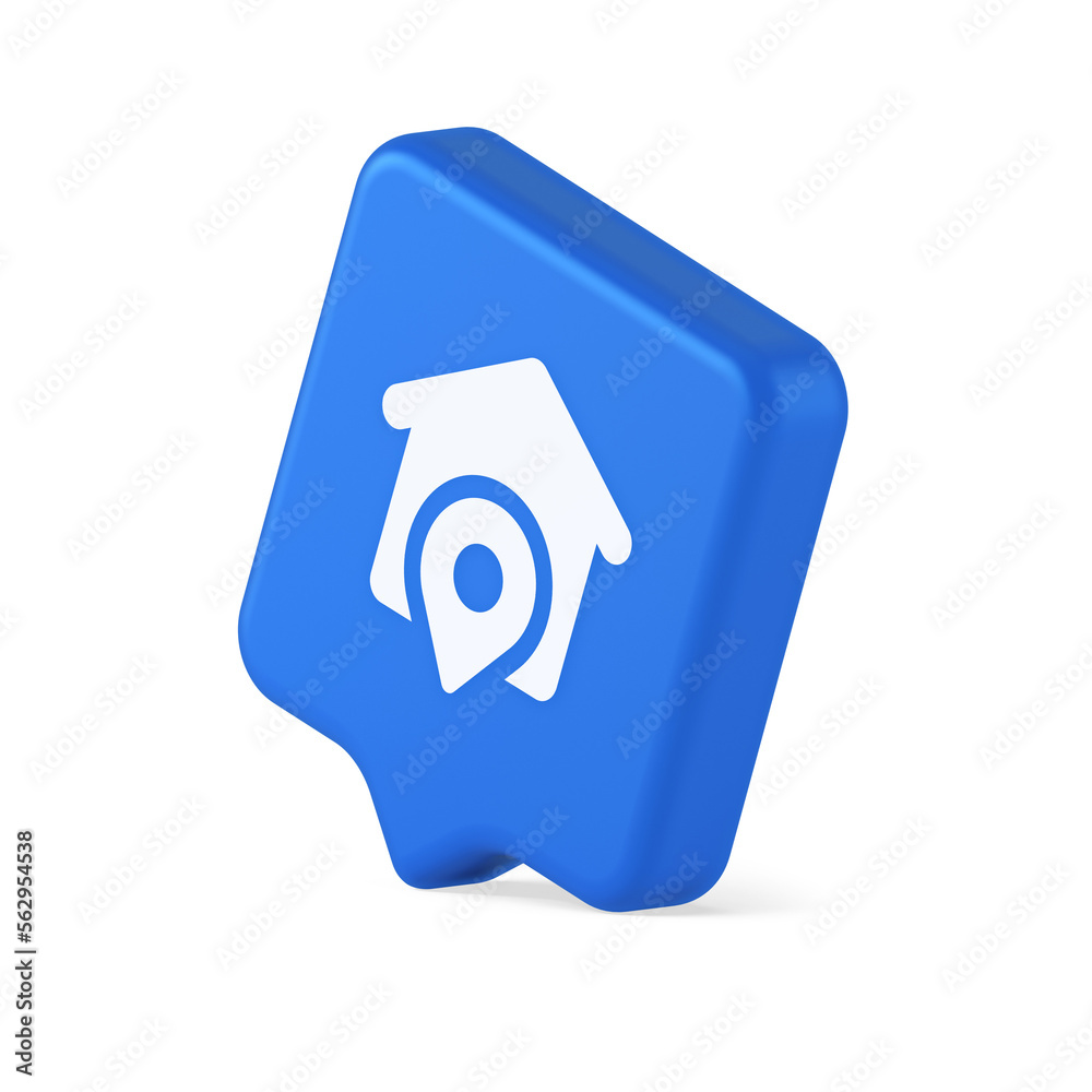 Poster house location gps route button distance navigation map pin pointer address direction 3d speech bubb