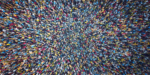 crowd of people viewed from above - 562954585