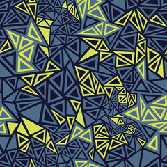 Triangle geometric texture seamless pattern. Abstract modern camo endless digital ornament for fabric and fashion textile print. Vector background.