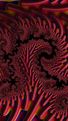 Artistic and imaginative digitally designed abstract 3D fractal background