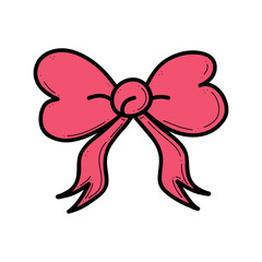Hand drawn bow tie doodle vector illustration.