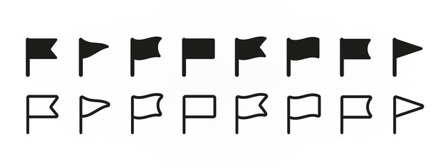 Set of flag icons flat illustration