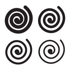 Set of swirl spiral lines icon flat design vector illustration.