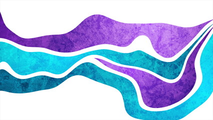 Blue purple grunge waves abstract design