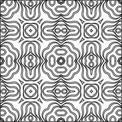 Stylish texture with figures from lines.
Abstract geometric black and white pattern for web page, textures, card, poster, fabric, textile. Monochrome graphic repeating design. 