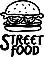 Fastfood hand drawn cartoon doodles illustration. Fast food funny objects and elements poster design. Creative art background. Line art vector banner
