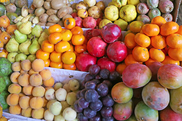 Fruit Stall Inside the Mercado Central de San Pedro, a Famous Local Market in Cusco of Peru, South America