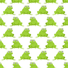 Obraz na płótnie Canvas Frog seamless pattern vector cartoon background.