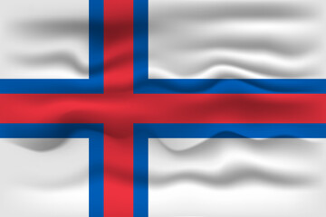 Obraz premium Waving flag of the country Faroe Islands. Vector illustration.