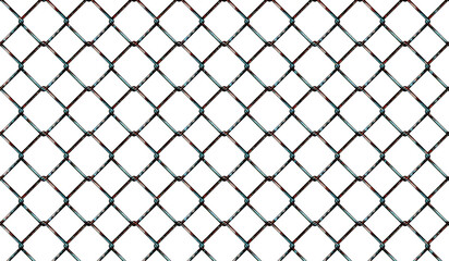 Isolated rustic metal mesh fence pattern