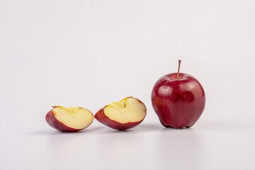 Fresh red apples isolated on white background