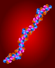 background with red and blue spheres