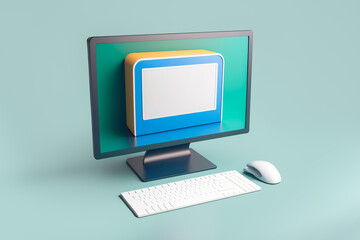 Fototapeta premium Generative AI illustration of Computer with online search concept
