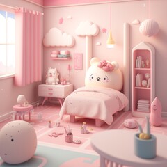 cute pink little girl room too many toys wall window just pink color white design bedroom bed pictures bookshelf  professional interior