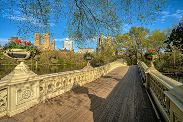 Bow bridge in early spring