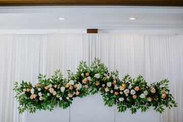 Fototapeta na wymiar Wedding stage decoration.