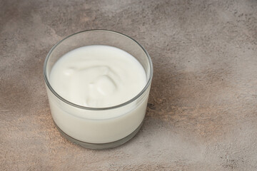 lactose yogurt. Probiotic cold fermented dairy drink. banner, menu, recipe place for text