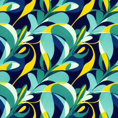 An Abstract Floral Pattern, Seamlessly Repeatable for textile, card design, background etc. Made with the help of generative AI tools