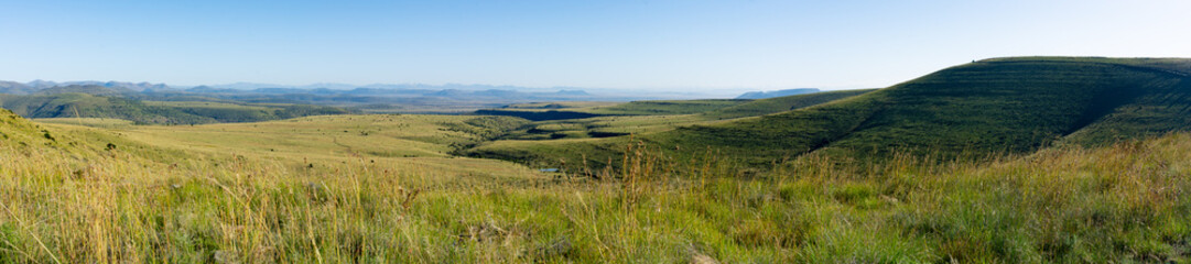 Panorama of the beautiful landscape of the Mountain Zebra National Park in South Africa