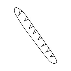 Baguette vector sketch icon. Hand drawn Baguette