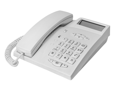 Office phone isolated. Telephone communication concept