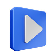 3d video player icon illustration render