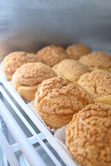 some delicious vanilla choux cookies in the fridge