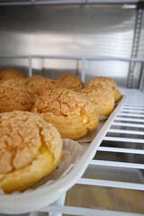 some delicious vanilla choux cookies in the fridge