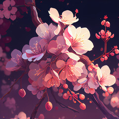 abstract floral background cherry blossom illustration