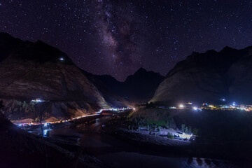 Lahaul and Spiti, Himachal Pradesh, India - 13 September 2021 : sky stars night background