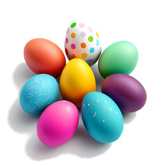 Fototapeta na wymiar easter eggs on white. colorful Easter eggs on white background