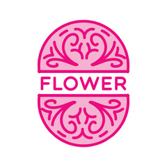 Premium Monoline Rose Flower Logo Design Emblem Vector illustration beauty floral badge symbol icon