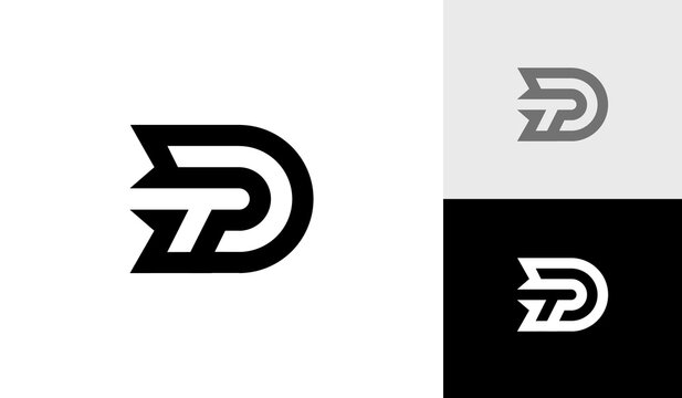 Letter DT or TD initial monogram logo design vector