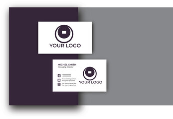 Naklejka premium Corporate clean and modern business card template Minimalist business card design template Modern business card design set template for company corporate style. Blue and Orange color.