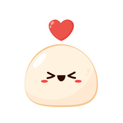 Mochi icon vector. Mochi logo design. Japanese rice dessert. Mochi in Valentine's day.