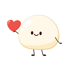 Mochi icon vector. Mochi logo design. Japanese rice dessert. Mochi in Valentine's day.