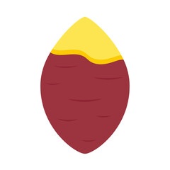 Sweet potato. Organic healthy vegetable. Fresh natural root. Made in vector cartoon flat style. Roasted sweet potato. Japanese Sweet potato.