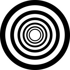Naklejka premium black and white circles round target swirl digital hypnotic .