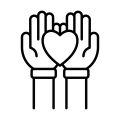 Give Love, Volunteer Icon Logo Design Vector Template Illustration Sign And Symbol Pixels Perfect