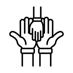 Charity, Reach Out Icon Logo Design Vector Template Illustration Sign And Symbol Pixels Perfect