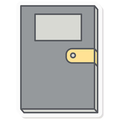 Cash Logbook With Strap Safe Infographics Sticker Company Budget Presentation Icon